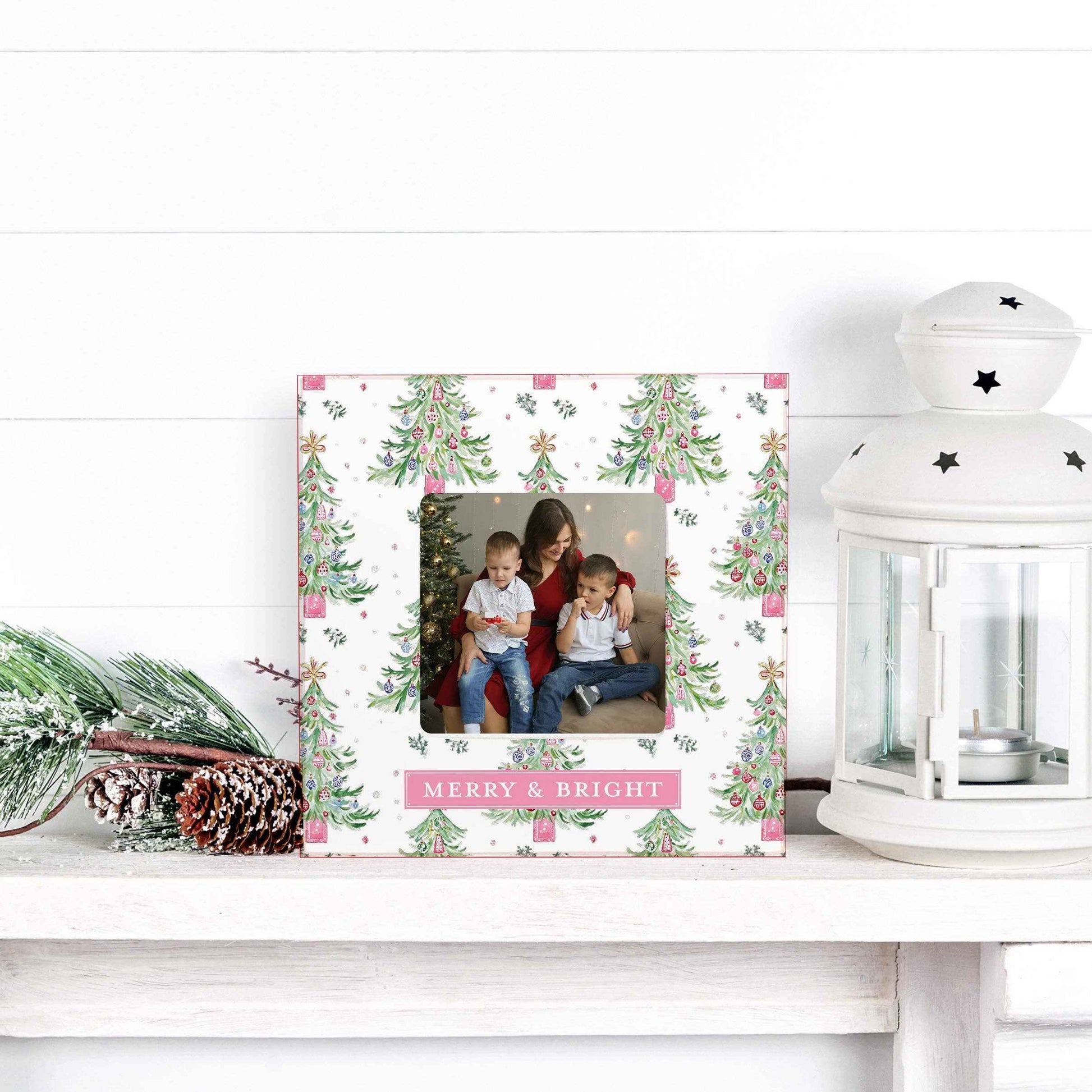 Simply Square Frame-Blush & Baubles - Millennial Christmas: White / Regular