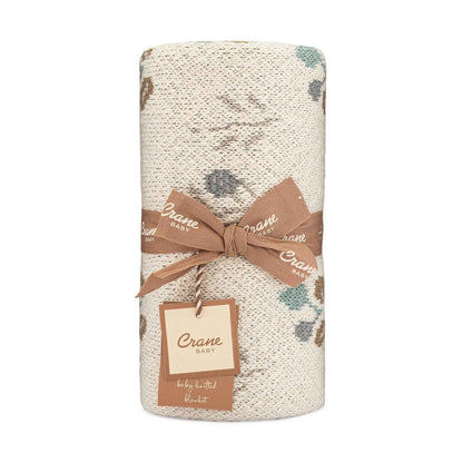 Crane Baby - Avery Organic Cotton Knitted Baby Blanket (Poppy)