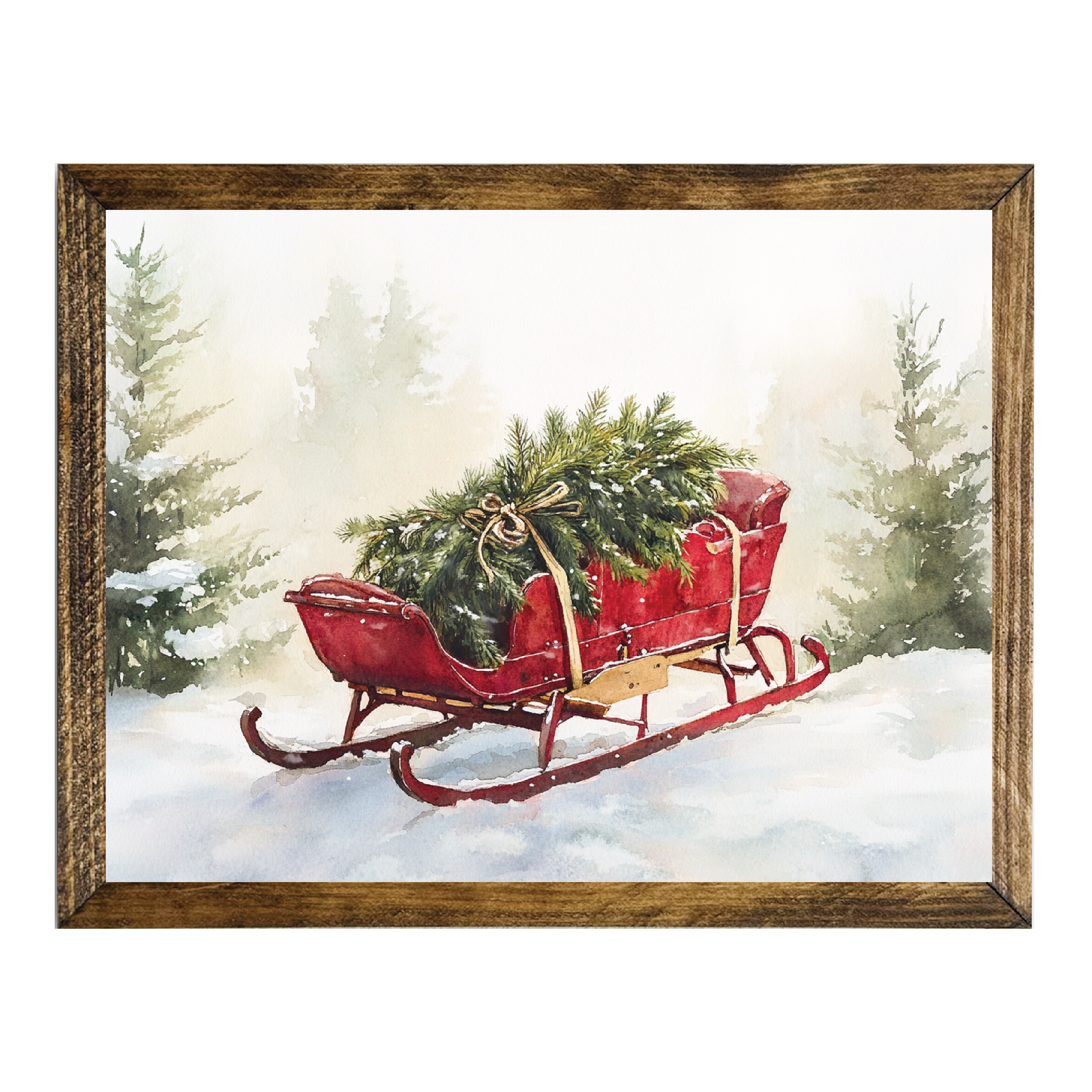 ARTISTIC SERIES TIMBERLAND- SANTA RED SLEIGH WITH TREES