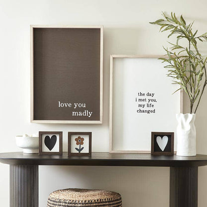 Mini Wood Sign - Black Heart