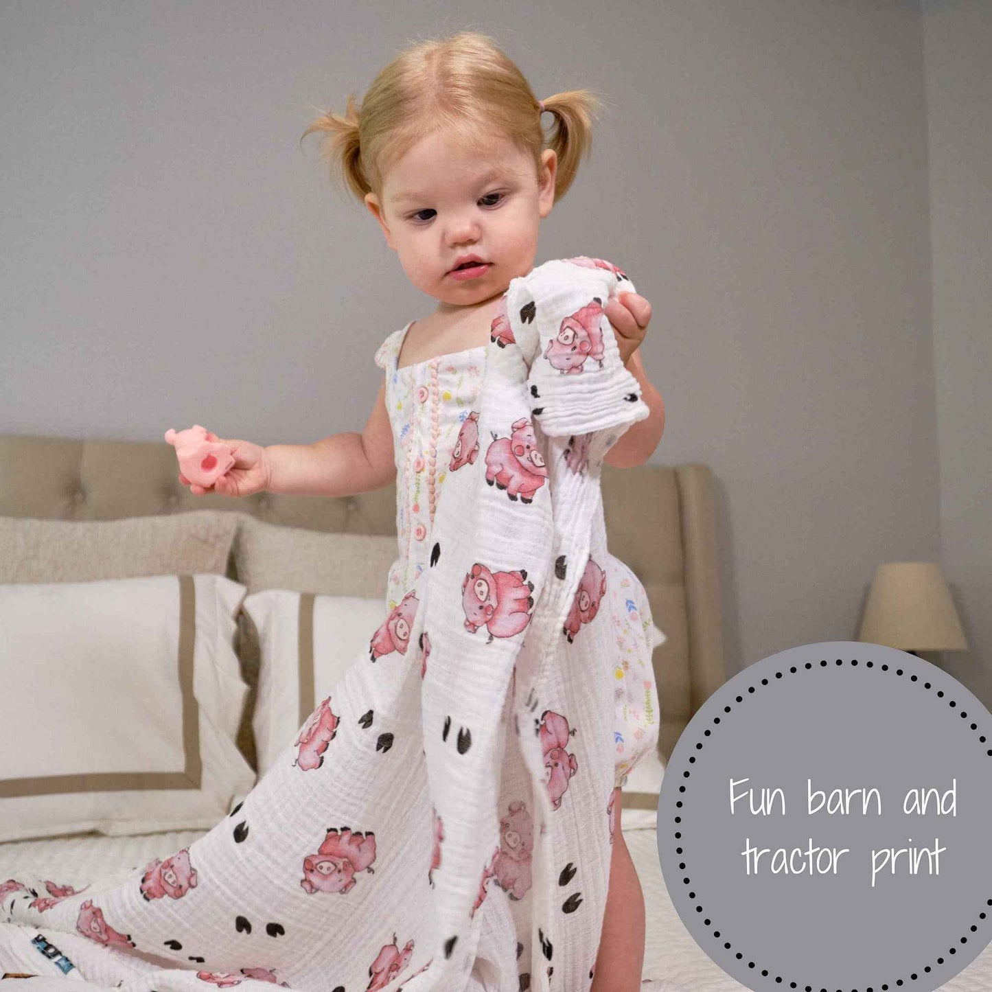 LollyBanks - How We Roll Baby Muslin Swaddle Blanket