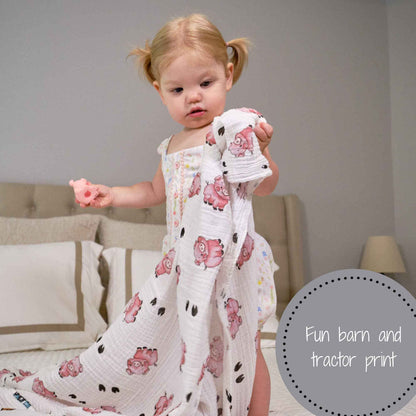 LollyBanks - How We Roll Baby Muslin Swaddle Blanket