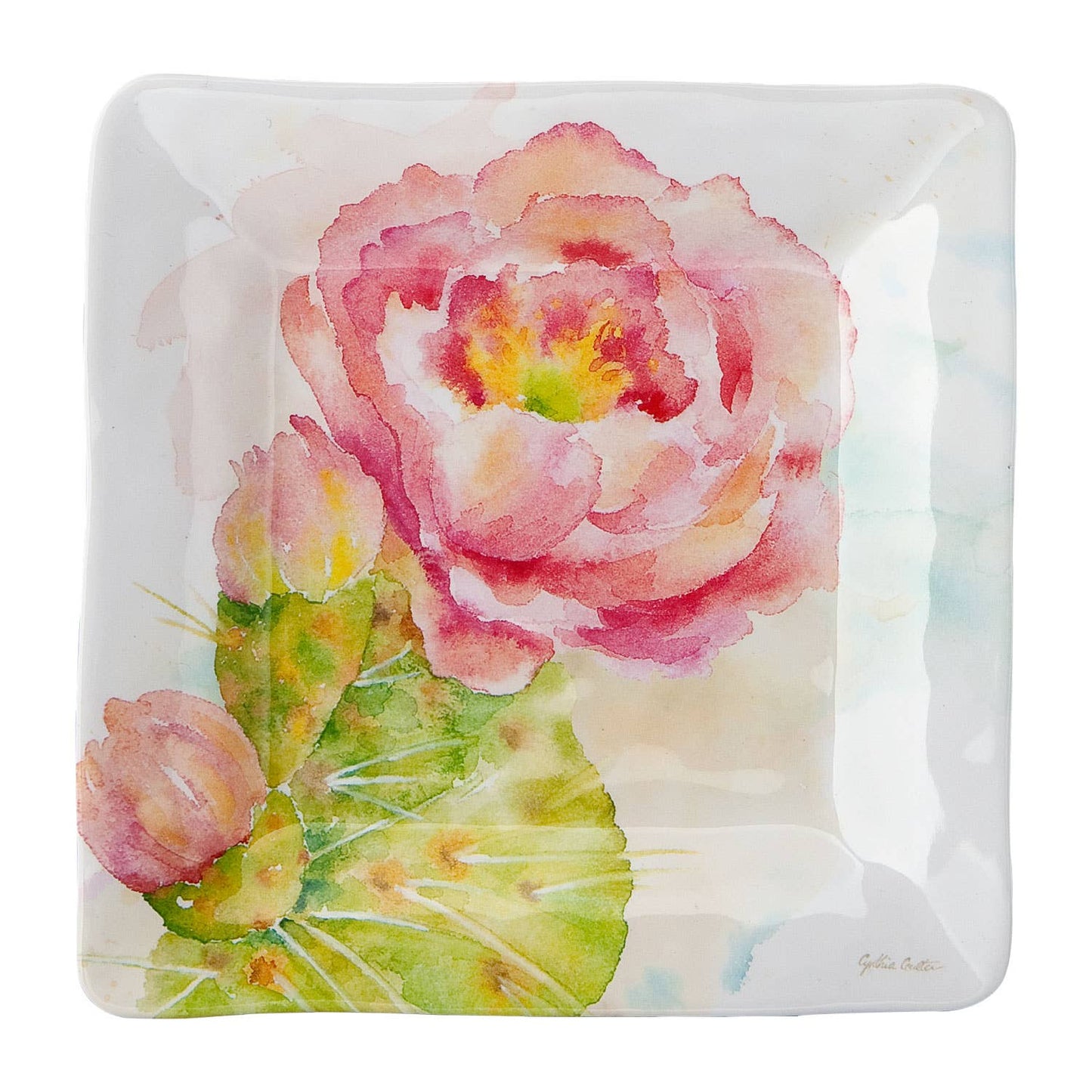4-Piece Cactus Melamine 6" Tidbit Plate