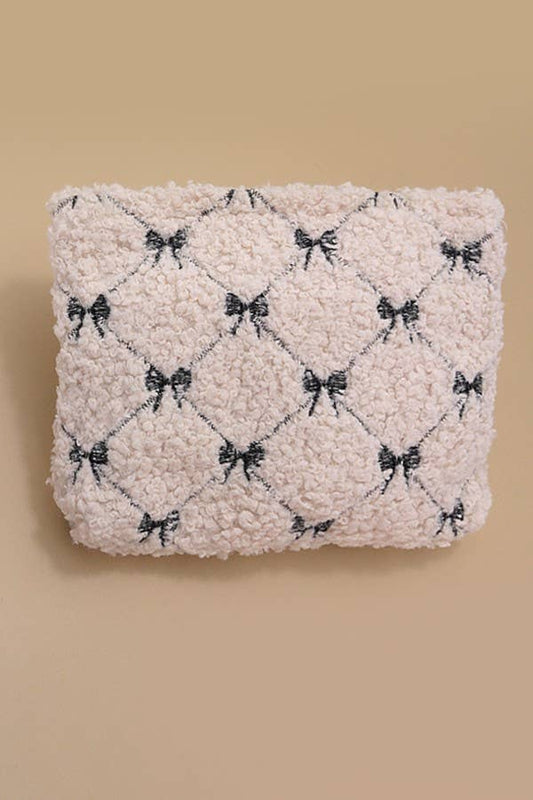 JOSSLYN de wall to wall - BOLSA PARA COSMÉTICOS BOW DE LANA DE CORDERO SUAVE | 40P539