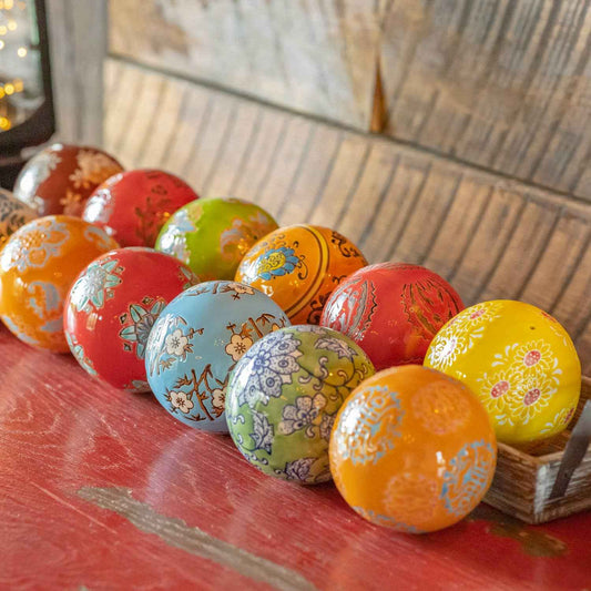 12pc Assorted 4" Ceramic Sailor Balls Yokohama-Bright Colors