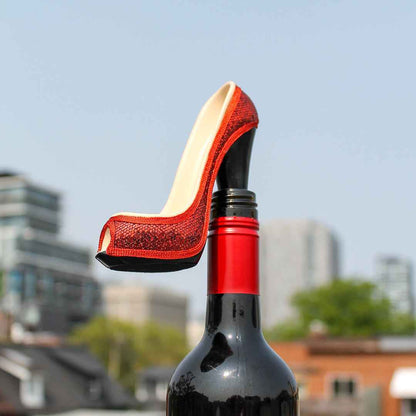 Red Glitter Stopperella High Heel Wine Stopper