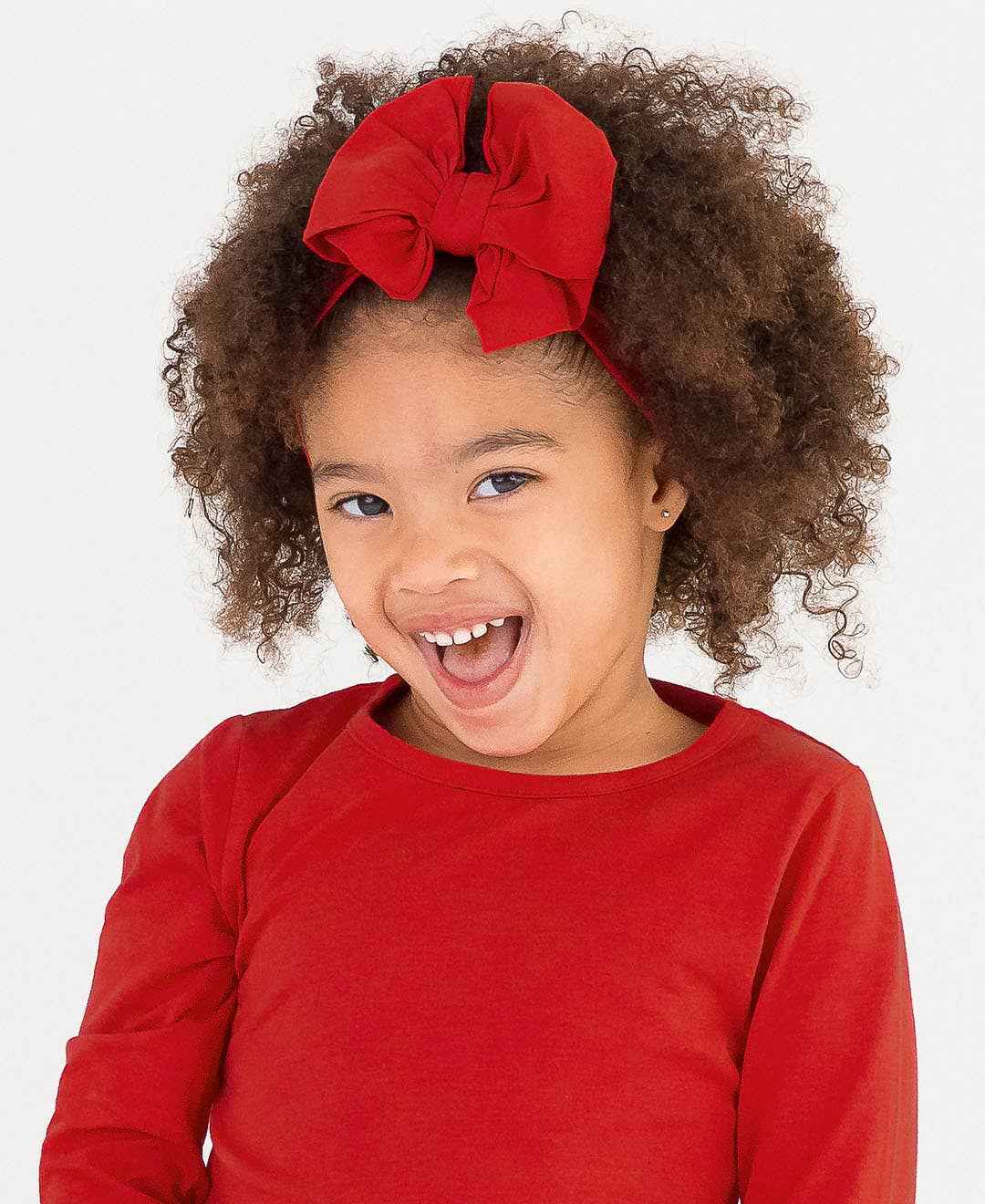 Girls Red Big Bow Headband: One Size