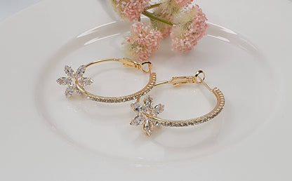 Cubic Zirconia Hoop Earring