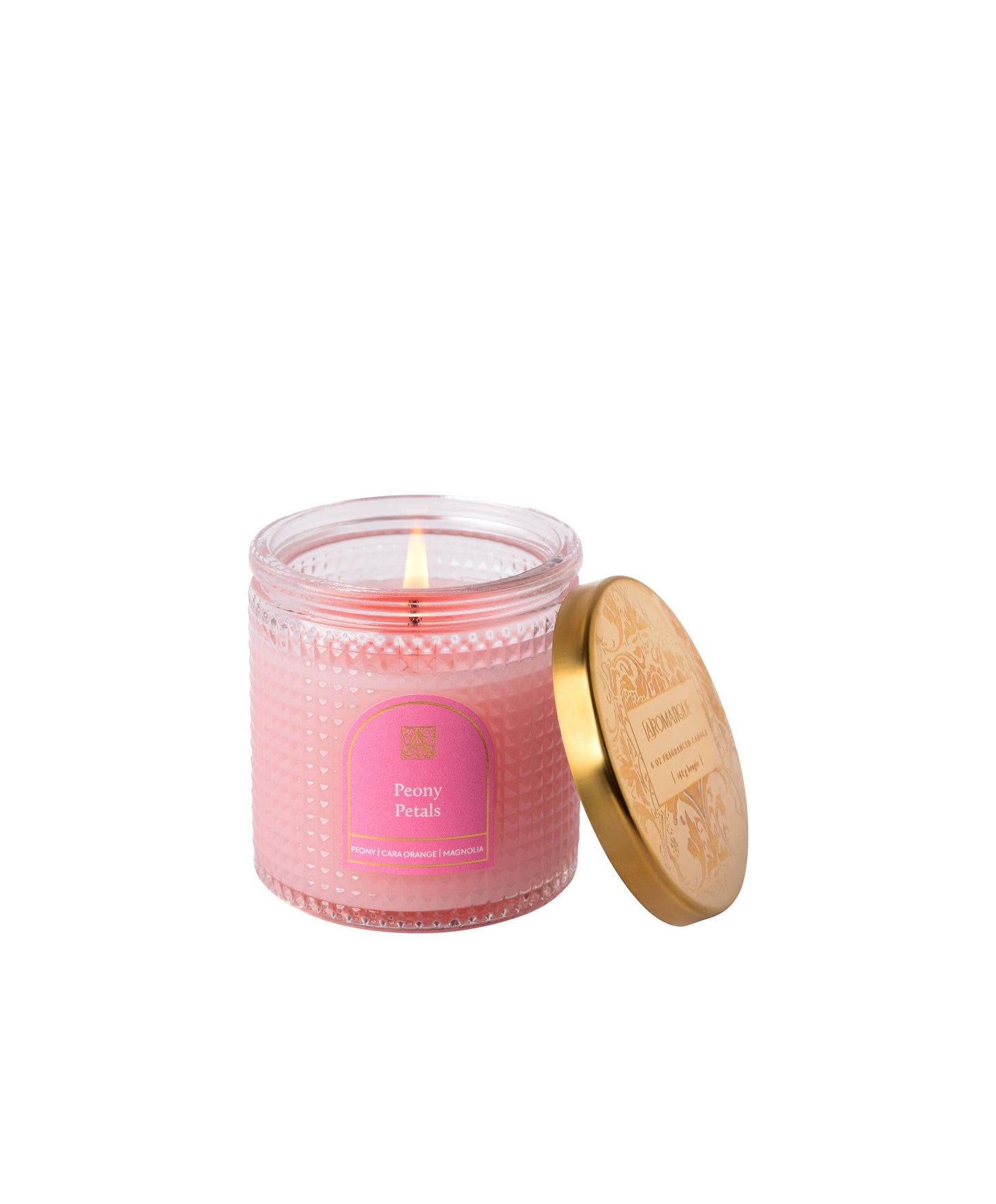 Peony Petals- Elegant Essentials- Textured Glass Candle 6 EA