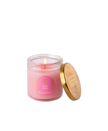 Peony Petals- Elegant Essentials- Textured Glass Candle 6 EA