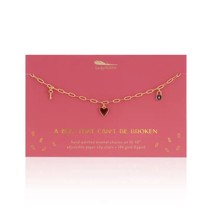Enamel Treasure Necklace - Love