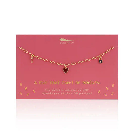 Enamel Treasure Necklace - Love