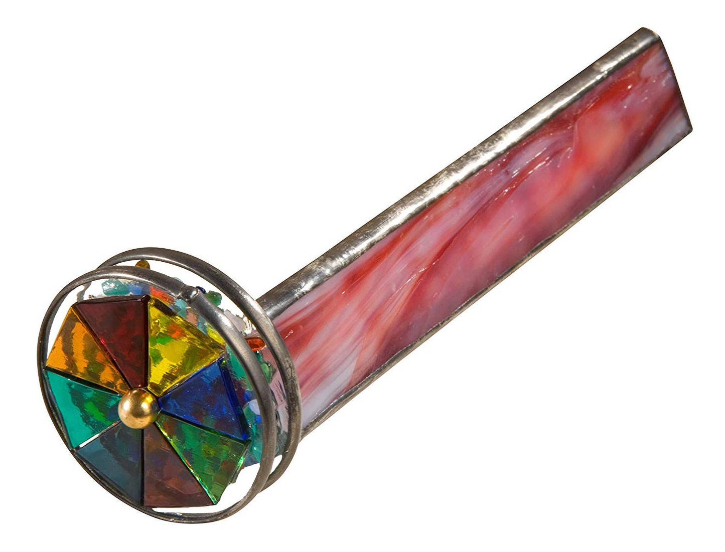 Kaleidoscope Red Opalescent Stained Glass Art Kal 107