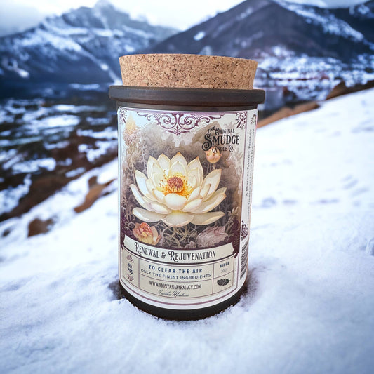 Renewal & Rejuvenation Smudge Candle Lotus of bright & light