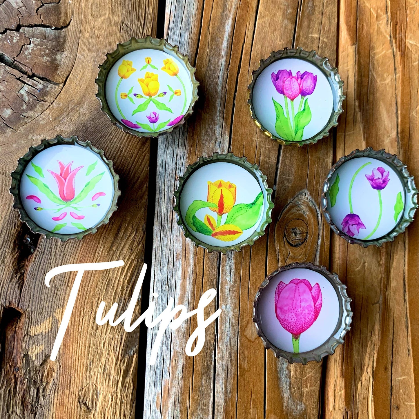 Imanes de tulipanes - Decoración de primavera