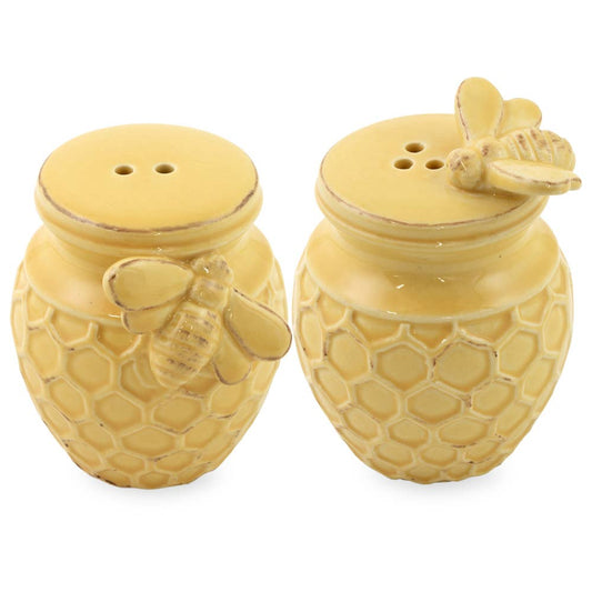 Honeycomb Stoneware Salt & Pepper set (2pc)