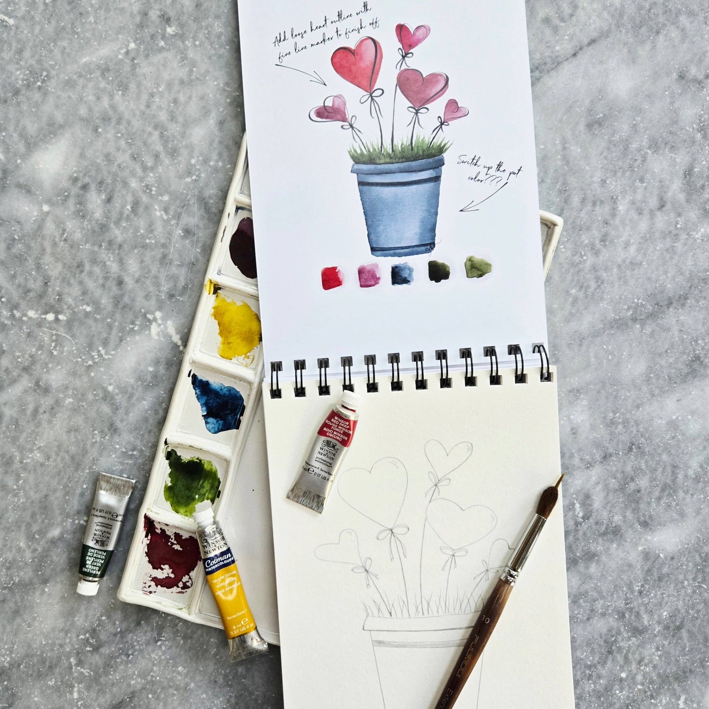 Watercolor Workbook, Spiral Bound 12 Months of Watercolor