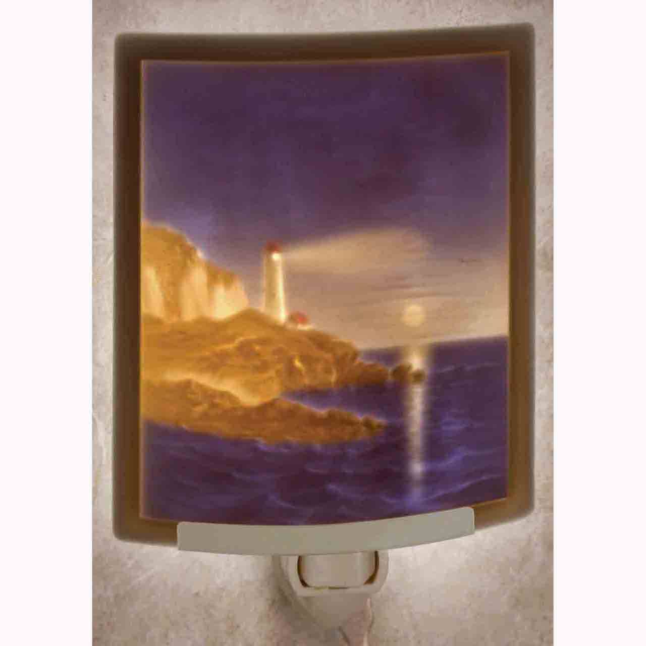 Light House Porcelain Lithophane Colored Night Light