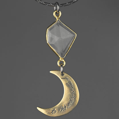 Mixed Metal w/  To The Moon & Back  Inscription Necklace