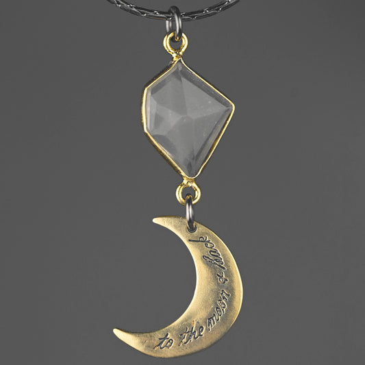 Mixed Metal w/  To The Moon & Back  Inscription Necklace