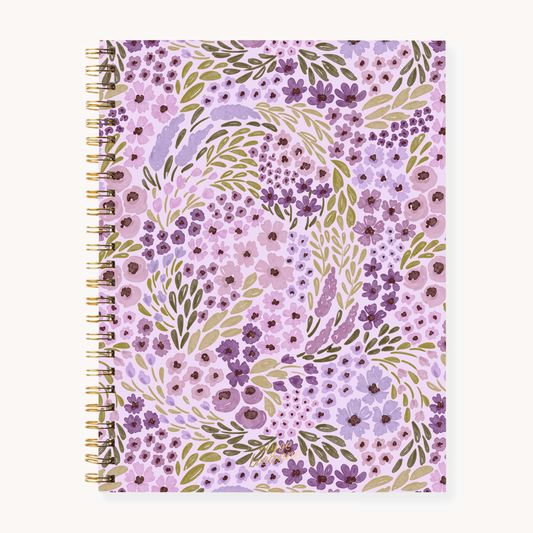 Elyse Breanne Design - Lilac Floral Softcover Spiral Notebook