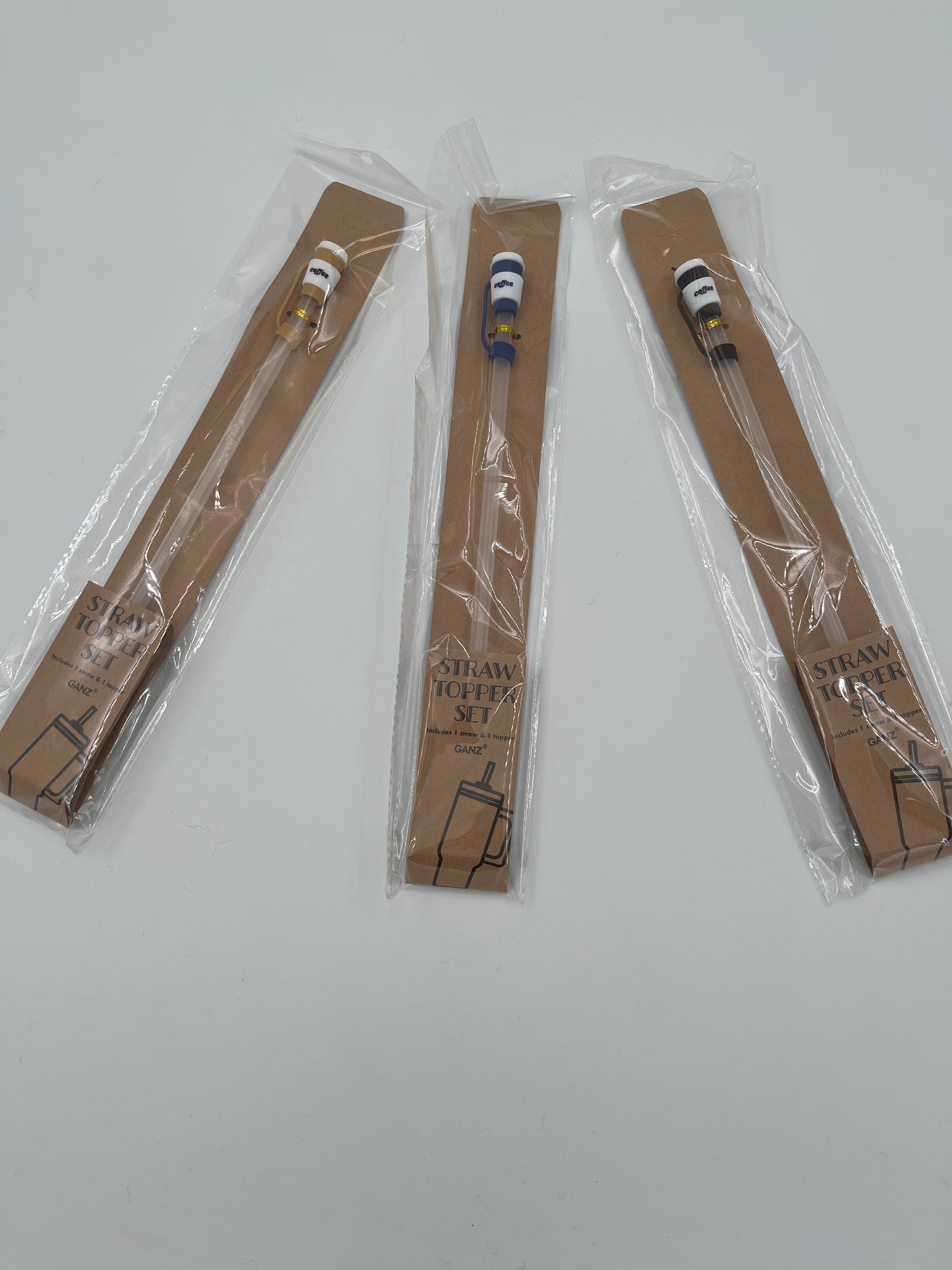 Coffee Cup Straw Topper Set-Assorted Colors