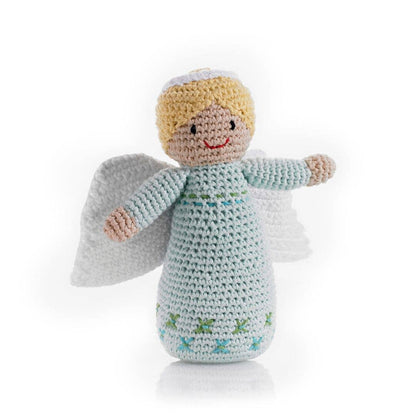 Pebble - Christmas Angel Rattle in Turquoise – Soft & Heavenly