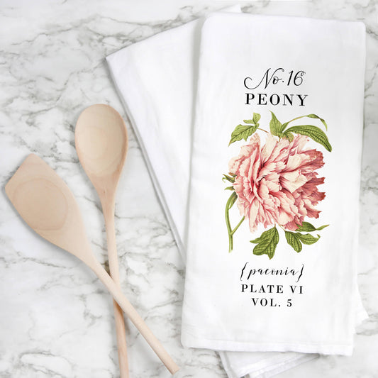 Peony Botanical Tea Towel