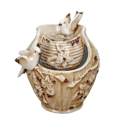 Distressed Bird Bath Garden Water Fountain with Pump