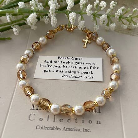 Pearly Gates Scripture Pearl Bracelet