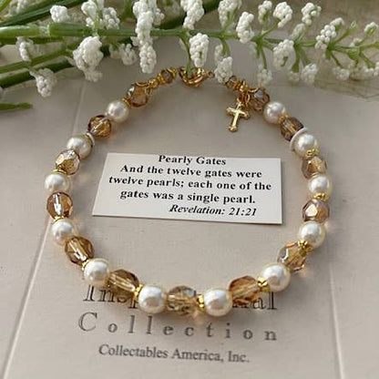 Pearly Gates Scripture Pearl Bracelet