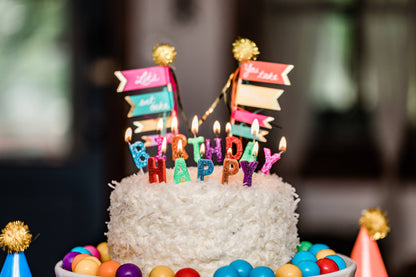 Glitter Happy Birthday Candle Set