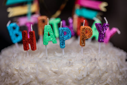 Glitter Happy Birthday Candle Set