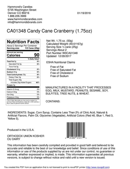 Cranberry Candy Cane 1.75oz