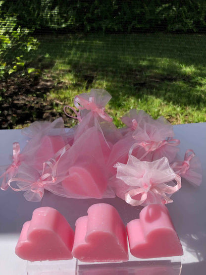 Tiny Heart Soaps wrapped in Organza Gift Bag: Assorted 6 scents