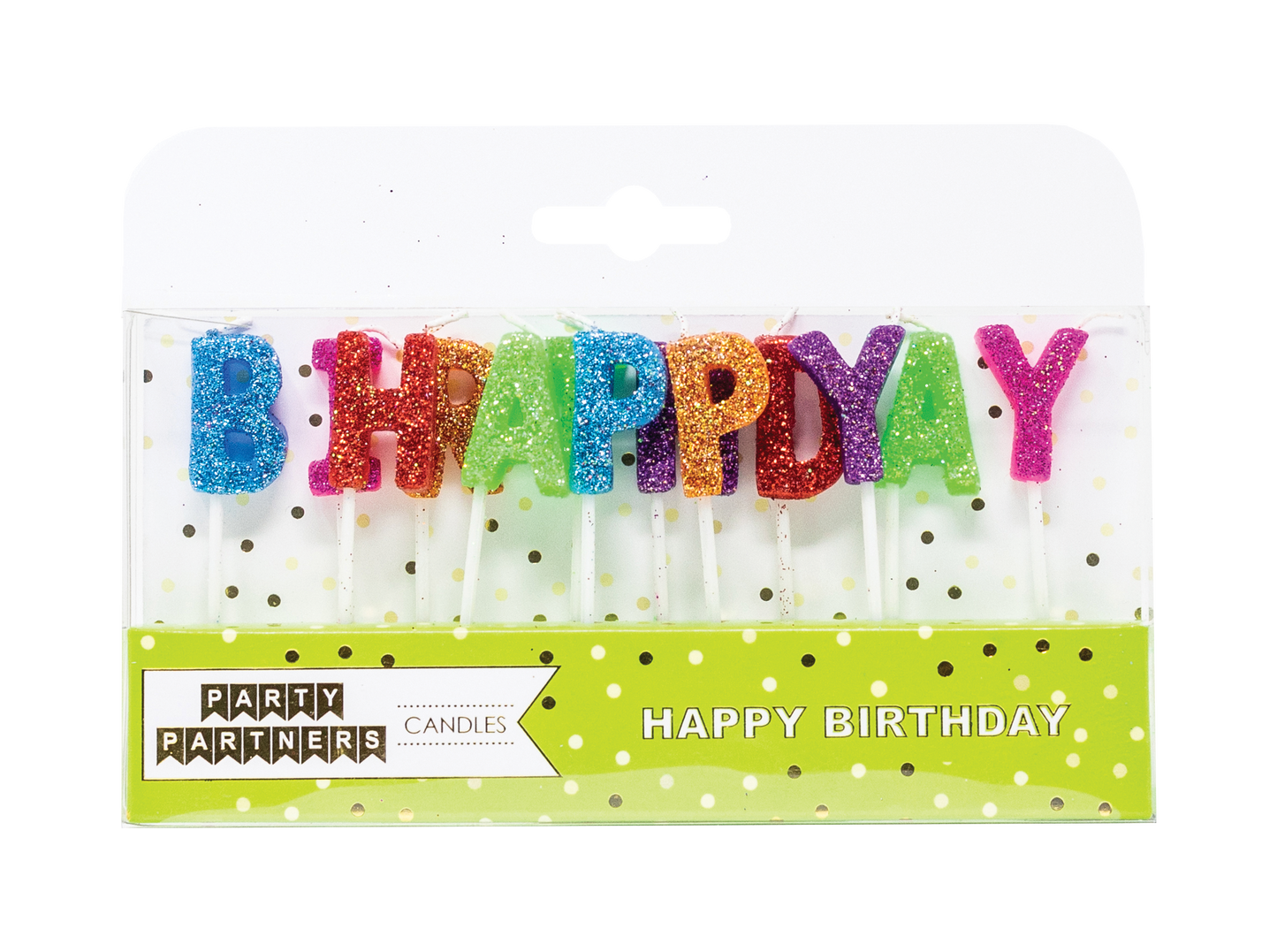 Glitter Happy Birthday Candle Set