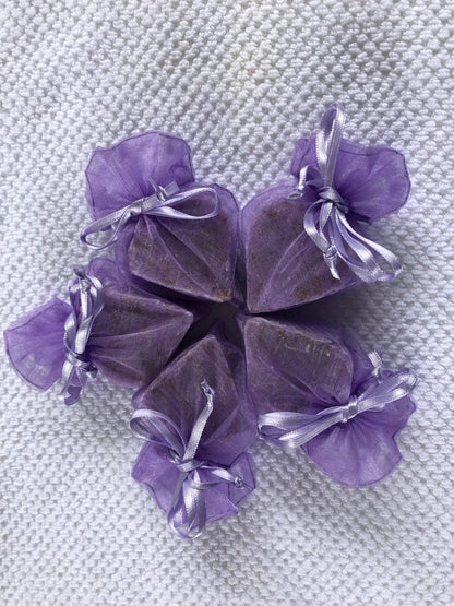 Tiny Heart Soaps wrapped in Organza Bag: Assorted  Sold- Separately