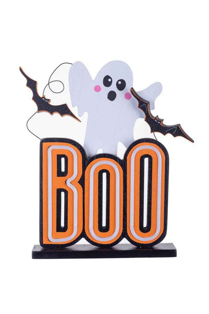 White/Orange Illuminated Ghastly "Boo" Sign With Ghost
