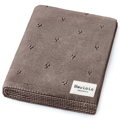Swaddle Receiving Baby Blanket: Pointelle  Mocha