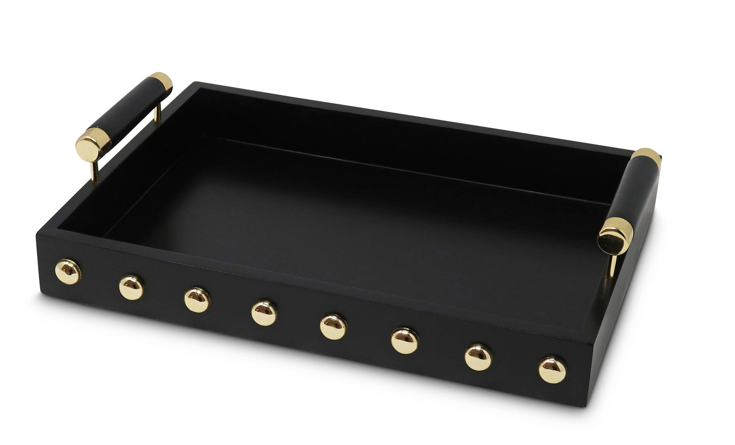 Decorative Tray with Gold Ball Deign and Handle