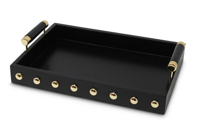 Decorative Tray with Gold Ball Deign and Handle