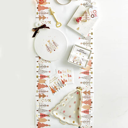Ceramic Appetizer Plates - Gold Foil Heart - Set of 4