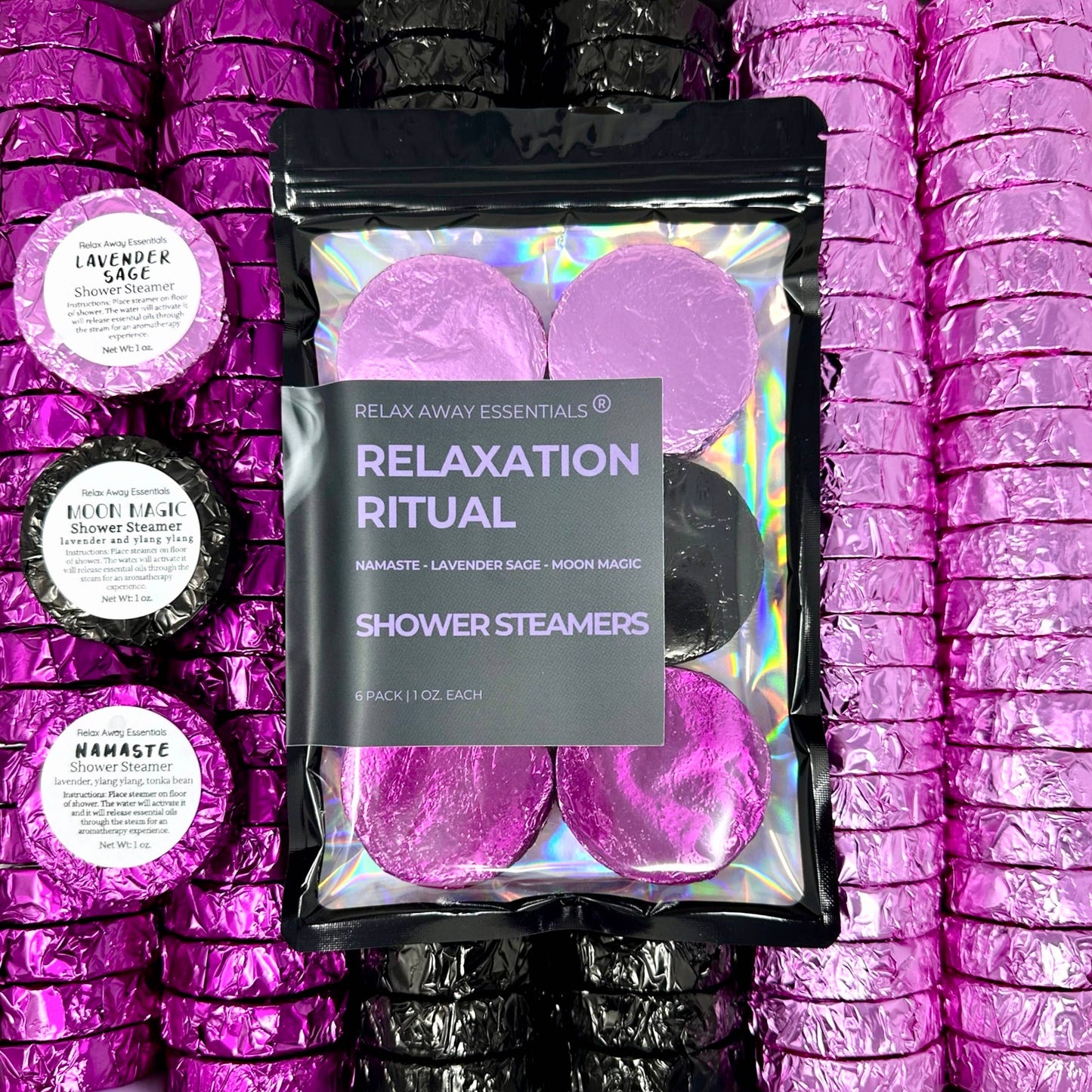Relax Away Essentials - Relaxation Ritual Shower Steamers 6 Pack - Made in USA