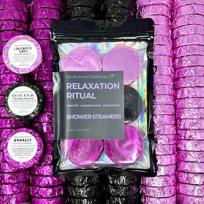 Relax Away Essentials - Relaxation Ritual Shower Steamers 6 Pack - Made in USA