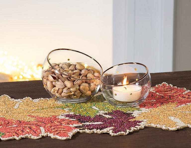 Medium Angled Bowl with Dots