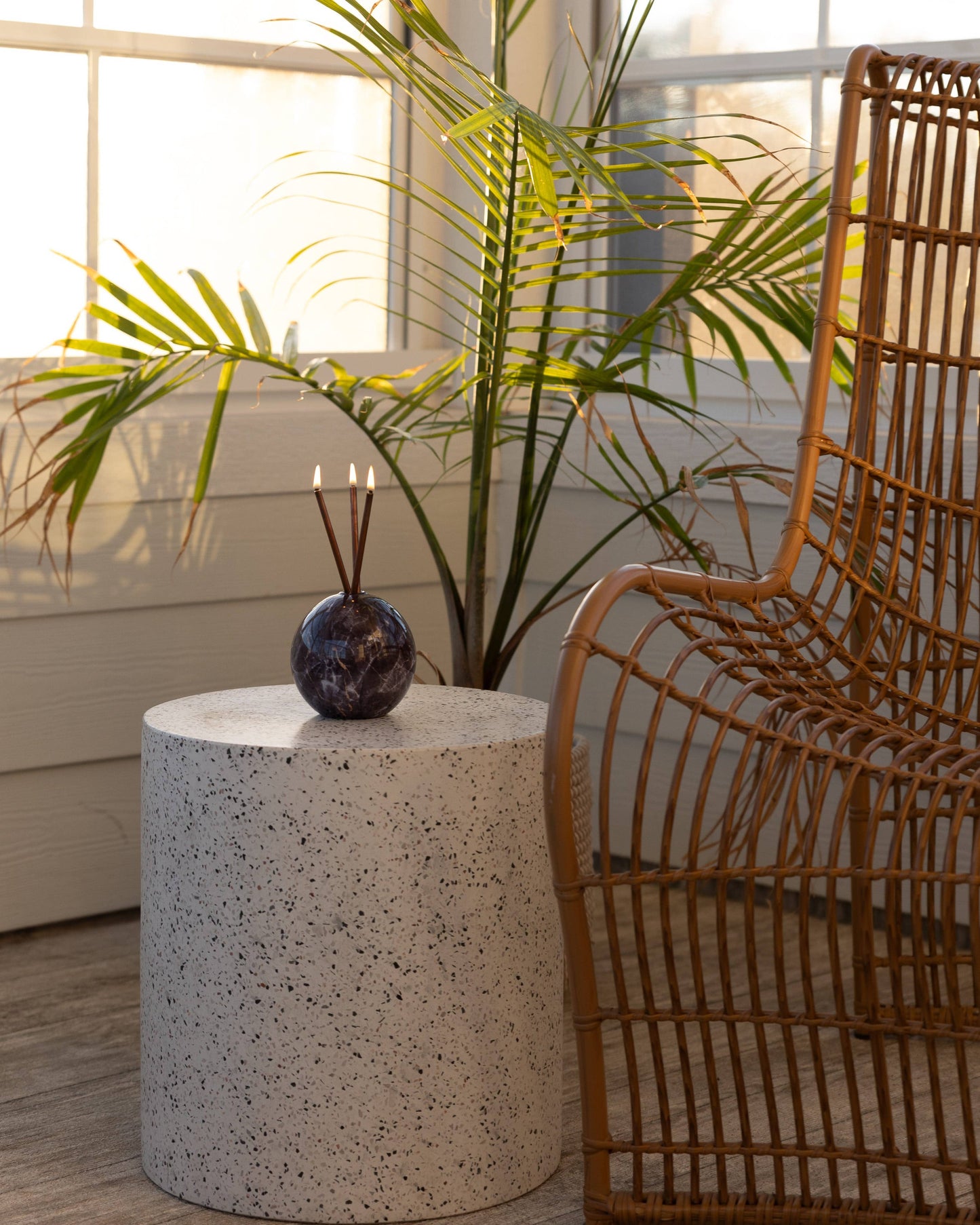 Neva Charcoal Marble Vase for Everlasting Candles