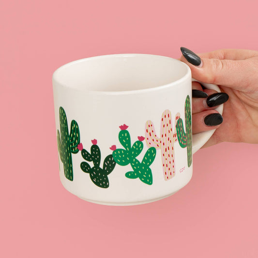 Cacti Ceramic Mug - Cream