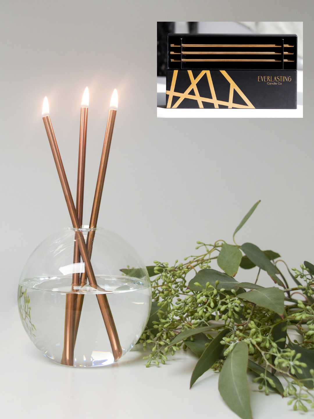 Champagne Everlasting Candles – Reusable Steel Oil Candles