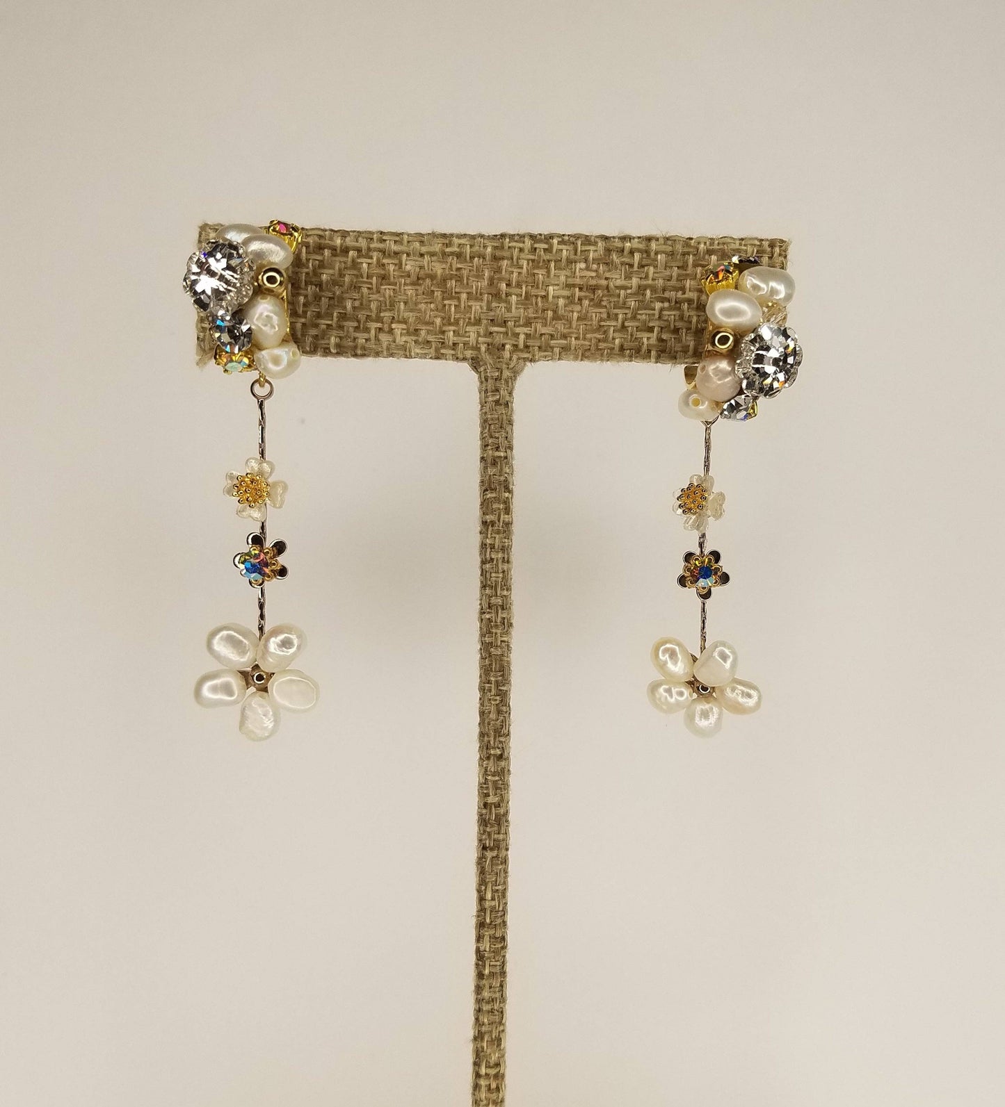 Handmade Flower Decor Drop Earrings