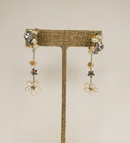 Handmade Flower Decor Drop Earrings